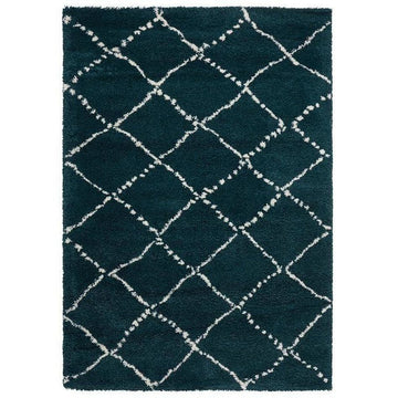 Royal Nomadic 5413 Modern Geometric Diamond Soft Plush Boho Shaggy Dark Green-Think Rugs-Rug Love - The Most Loved Rug Store